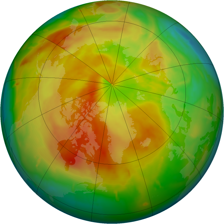 Arctic ozone map for 25 April 2011